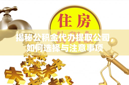 通榆揭秘公积金代办提取公司，如何选择与注意事项